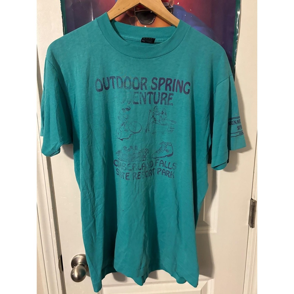 Vintage 90s Best Cumberland Falls State Resort Park T Shirt Adult Large Teal